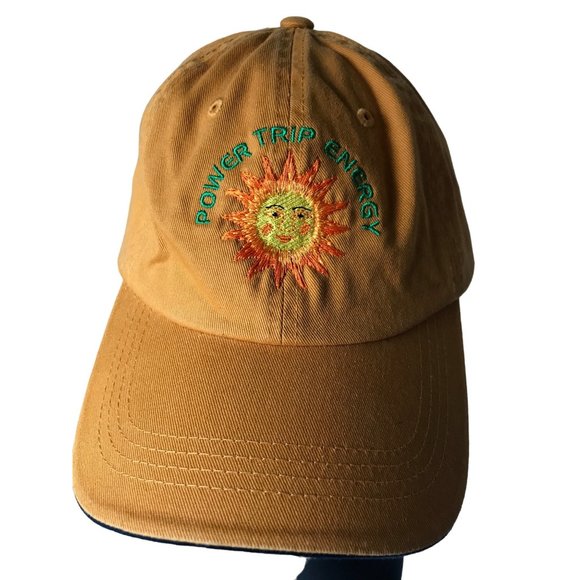 Sportsman Other - Power Trip Energy Orange Green Adjustable Cap Hat Lid Sunshine Vintage